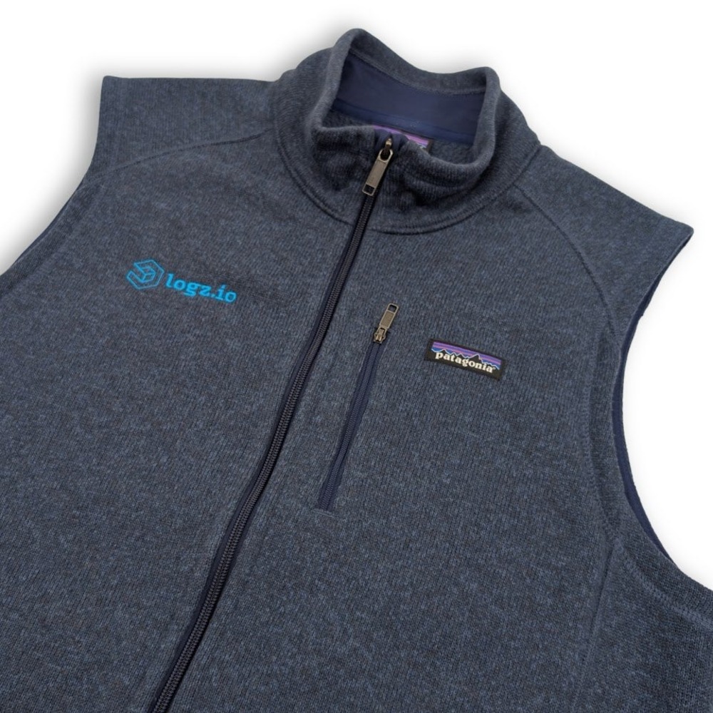 Patagonia Better Sweater‎ Fleece Vest Mens Large Navy logz.io Logo Gorp Outdoors